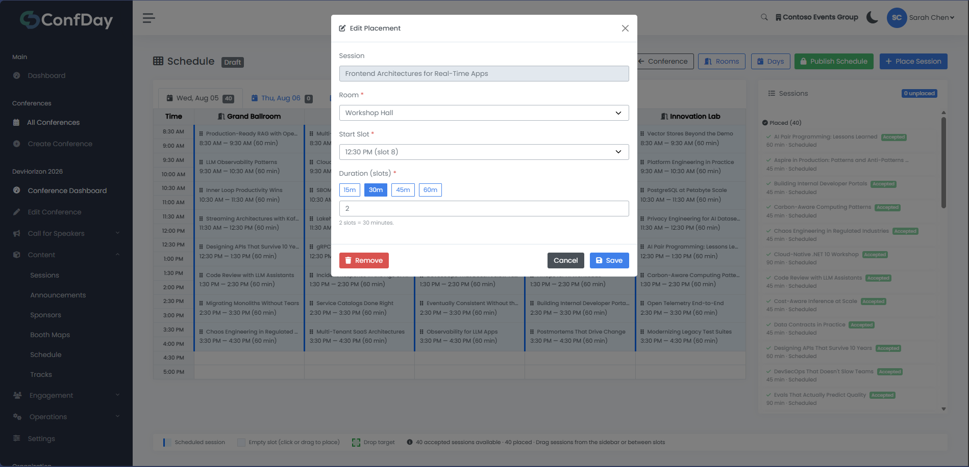 ConfDay schedule builder